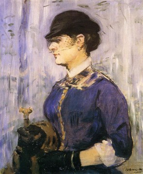エドゥアール・マネ Painting - 丸い帽子をかぶった若い女性 エドゥアール・マネ